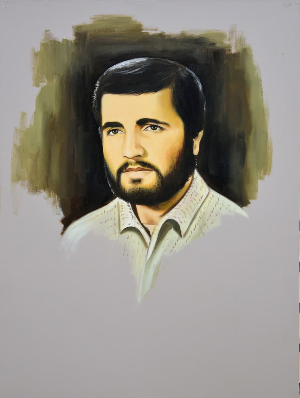 نقاشی چهره شهید فرج الله ایوبی